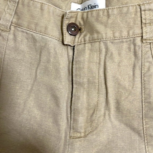 Calvin Klein shorts, size 12, tan with gold thread - Picture 4 of 8